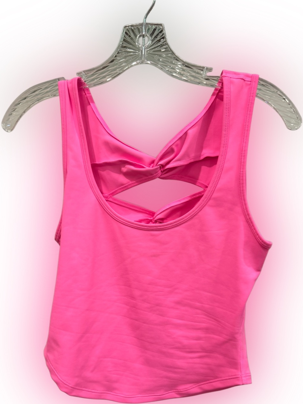 Free People Movement Hot Pink Cropped Tank Top with Open Back - Picture 2 of 3